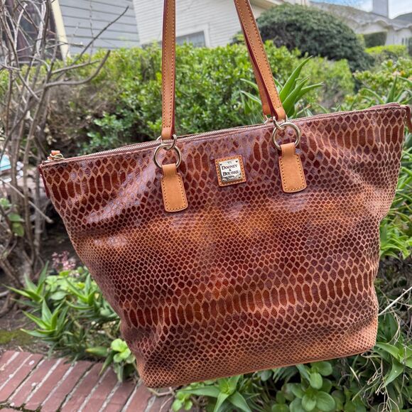 Dooney & Bourke Charleston Snake Embossed Leather Shopper Tote - Picture 15 of 15